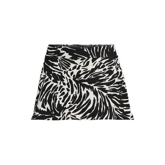 Land’s End Plus swimsuit bottom skirt control panty black egret white scroll Var - Picture 4 of 6